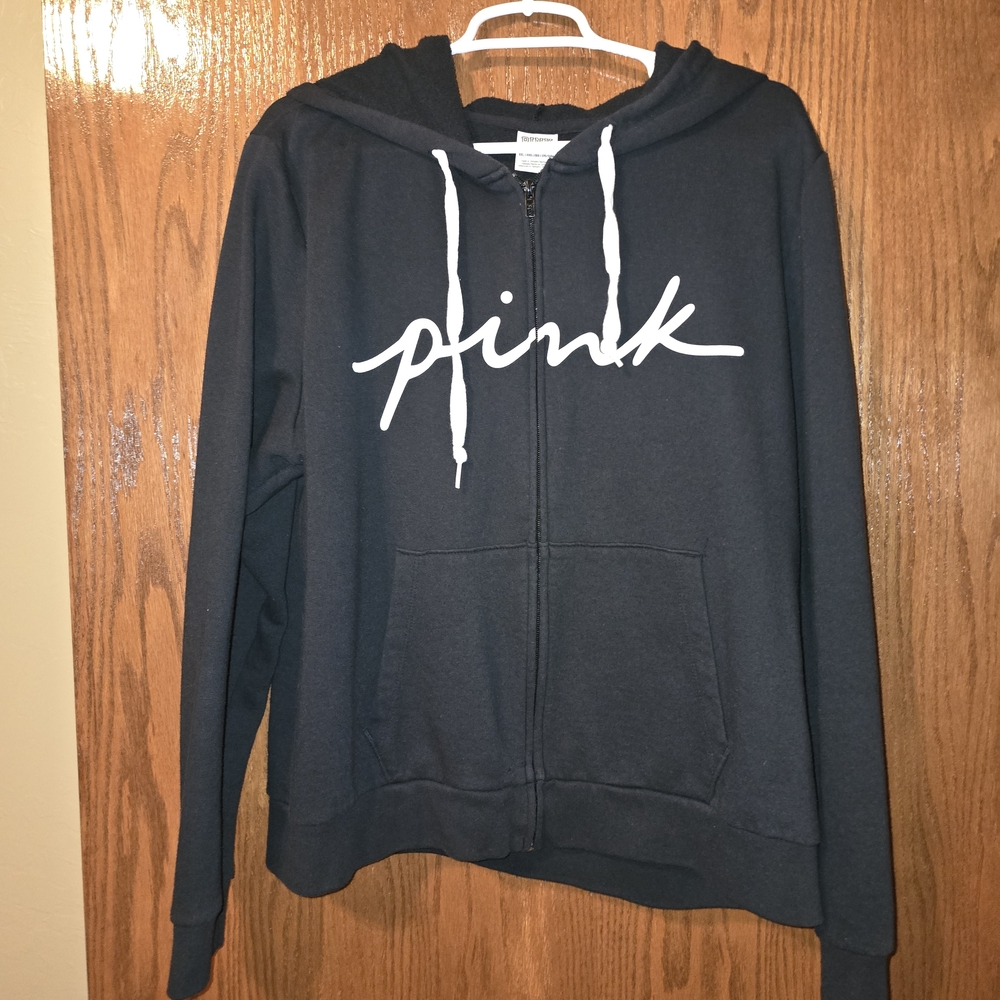PINK Victoria's Secret Black Zip-Up Hoodie